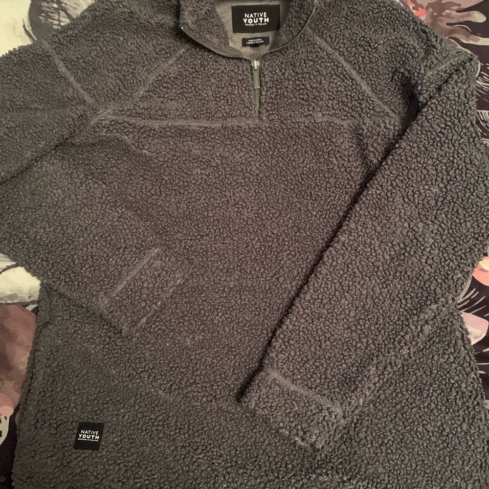 Native Youth brand pullover fleece Sherpa zipper